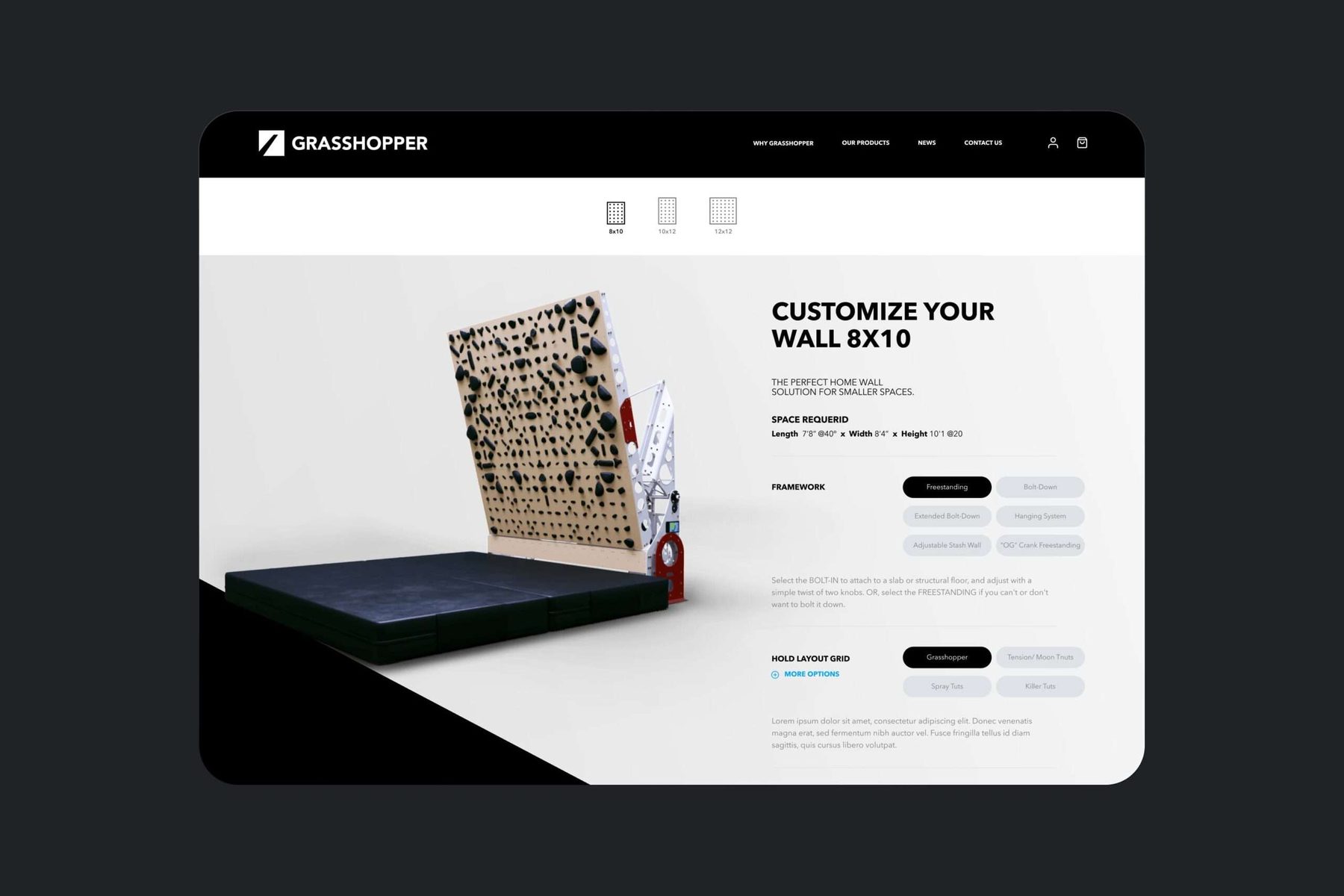 Customize your wall, the 8x10 configurator