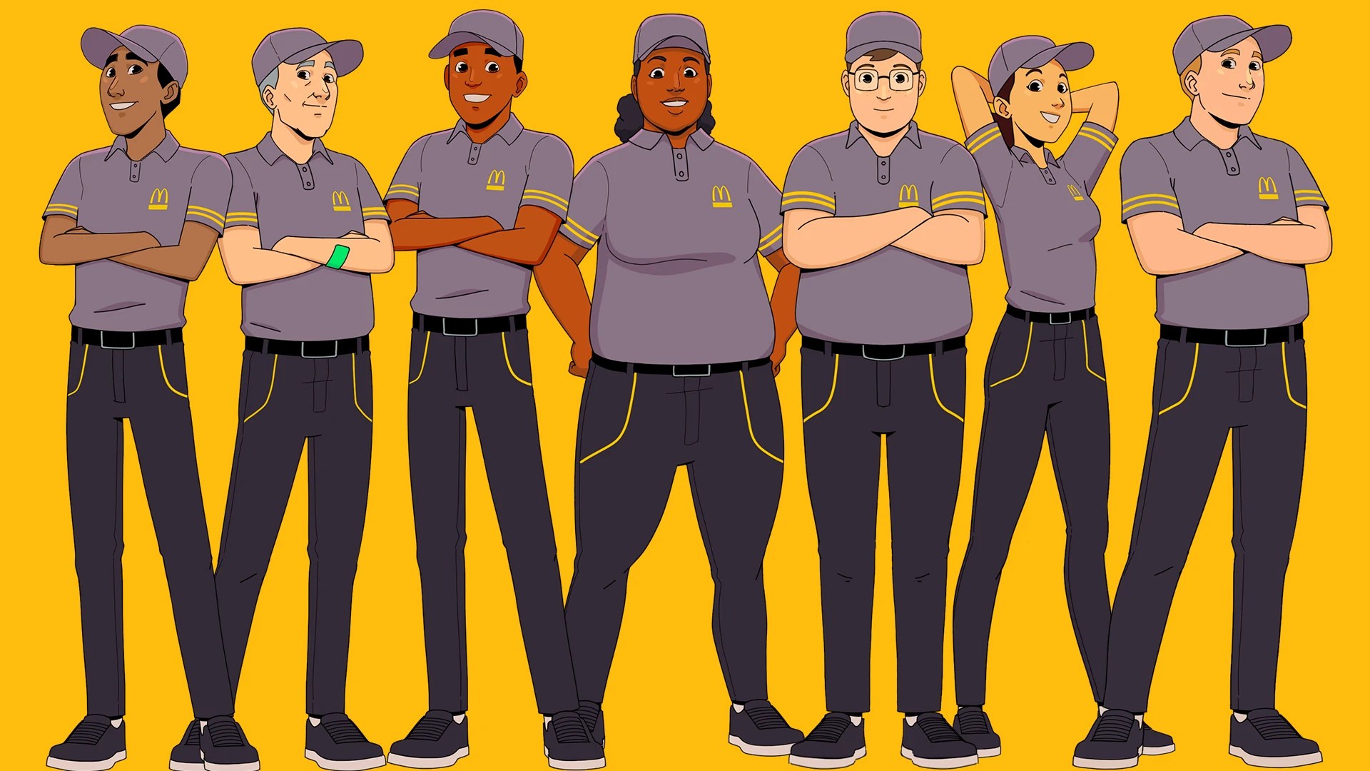 Crew character line-up