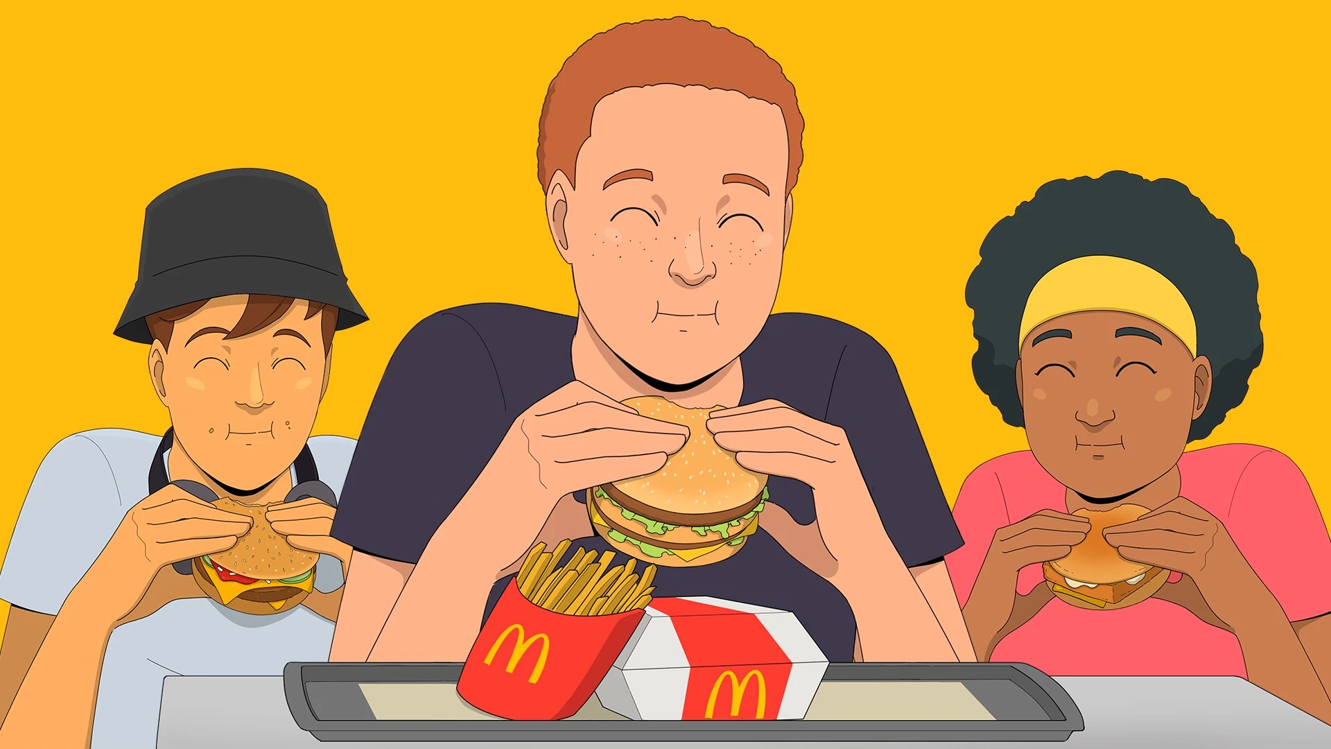 Customers enjoying their meal