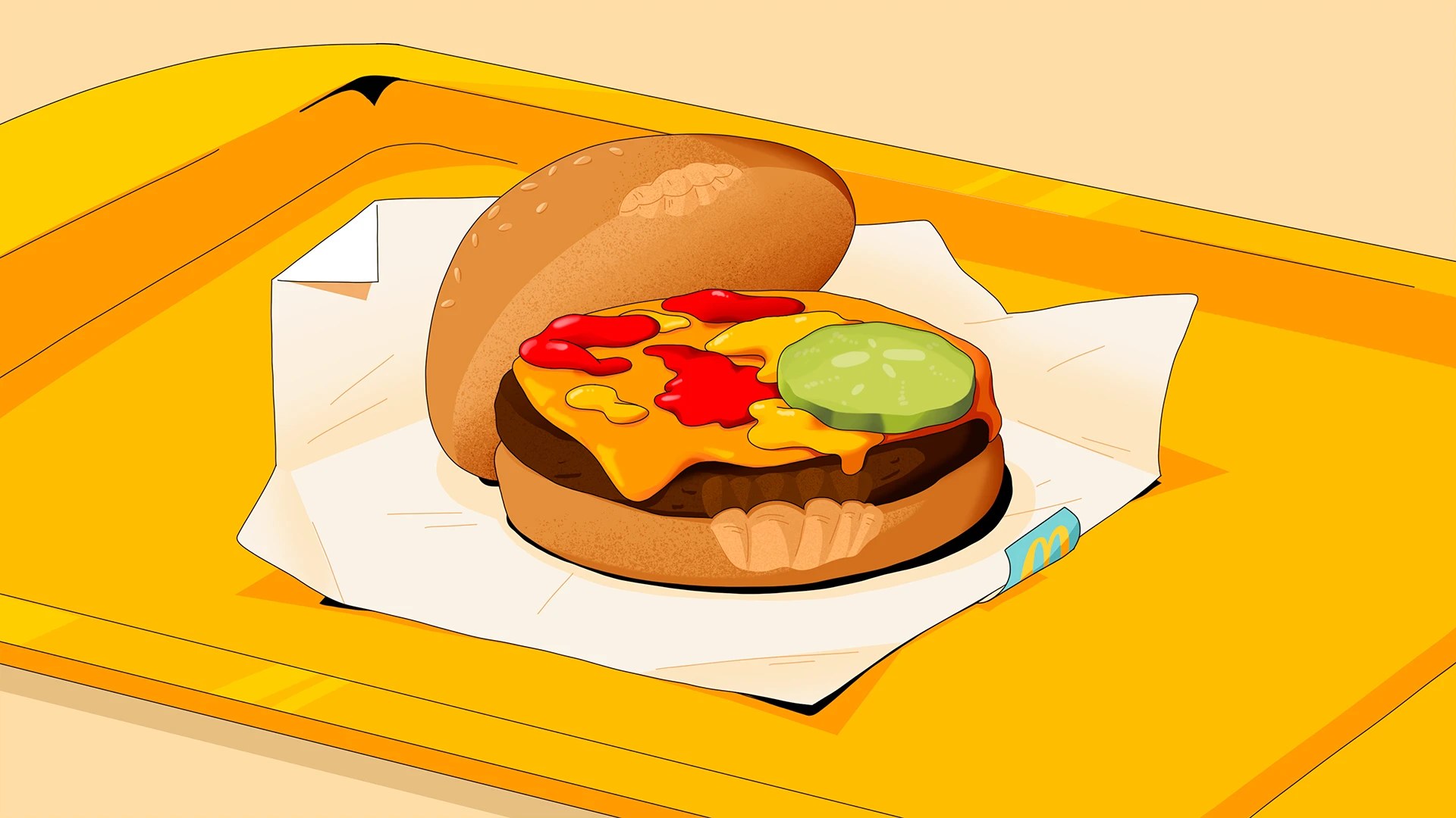 Cheeseburger beauty illustration