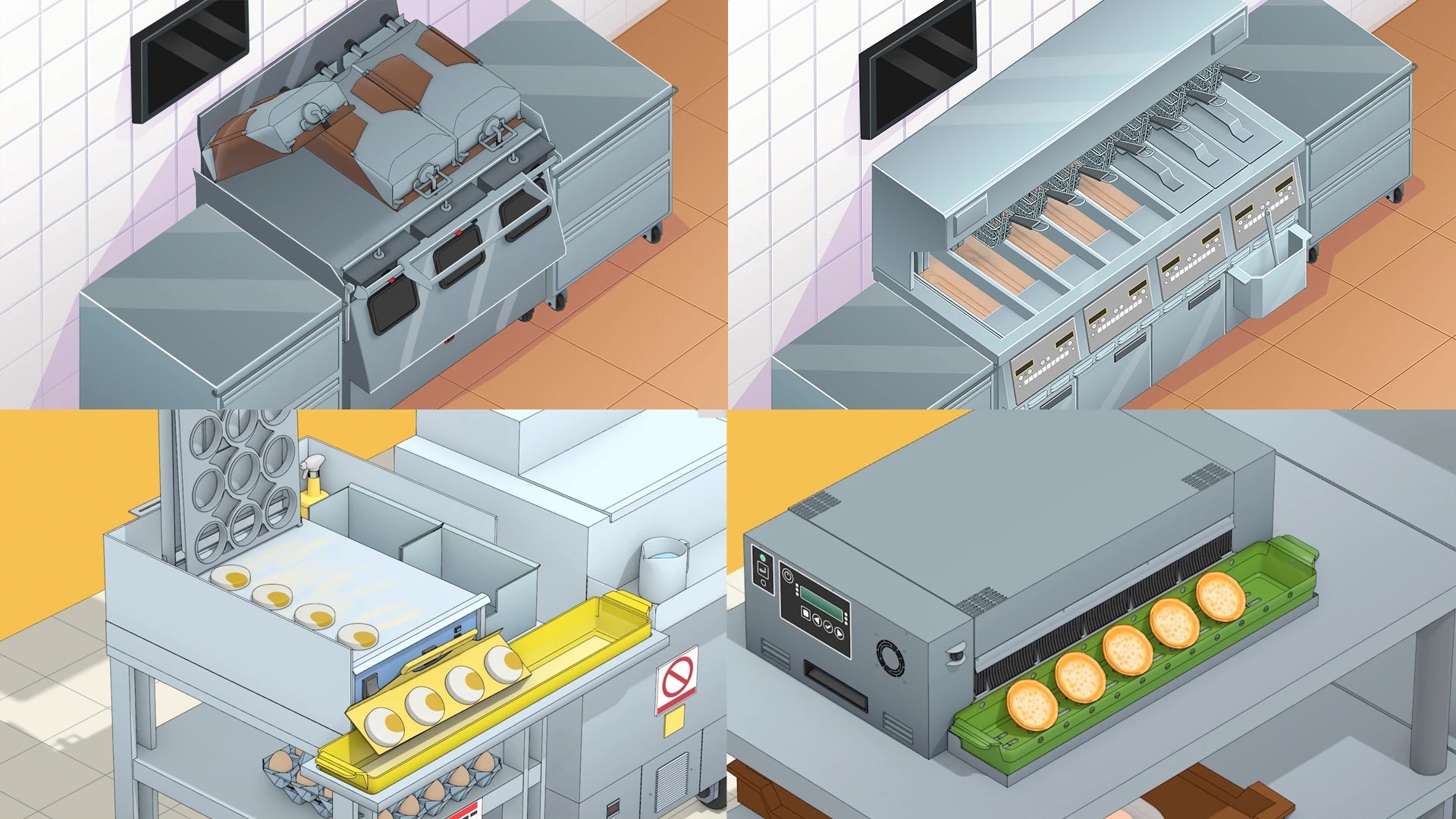 Isometric kitchen equipment set